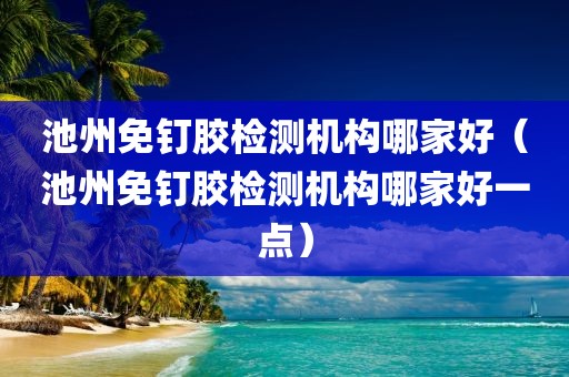 池州免钉胶检测机构哪家好（池州免钉胶检测机构哪家好一点）